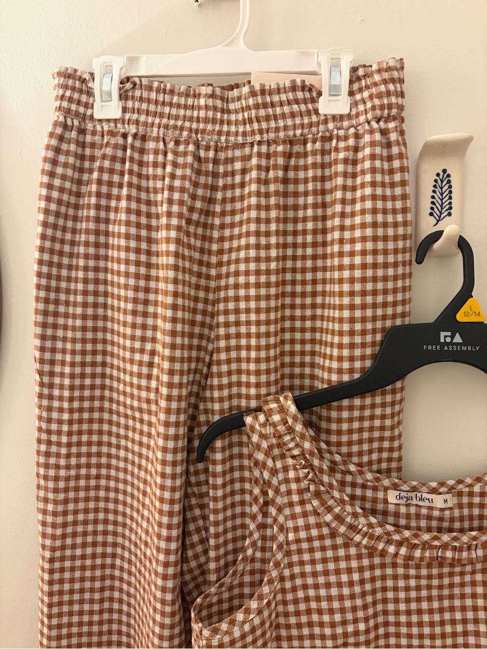 dejà bleu Brown Gingham Wide-Leg Pants & Tank Set - Picture 4 of 4
